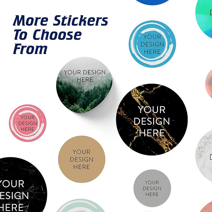 100 Custom Vinyl Stickers - Upload Your own Image, Text, Design, Logo - Personalized Logo Labels for Handmade, Packaging, Bottle, Jars, Candle, Brand Stickers (Foggy Valley, 1.5x1.5)