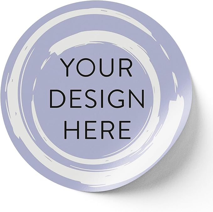 100 Custom Vinyl Stickers - Upload Your own Image, Text, Design, Logo - Personalized Logo Labels for Handmade, Packaging, Bottle, Jars, Candle, Brand Stickers (Lavender Swirls, 4x4)