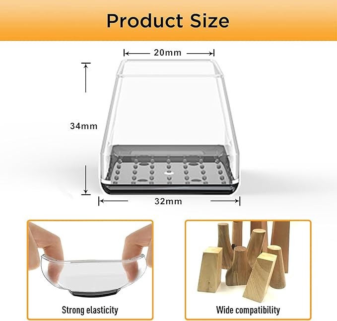 Furniture Sliders,24 PCS Chair Leg Sliders for Carpet, Furniture Movers Sliders, Carpet Chairs Furniture Glides, Floor Protectors, Carpet Moving Sliders Easily Move. (Clear, Fit:0.9-1.15")