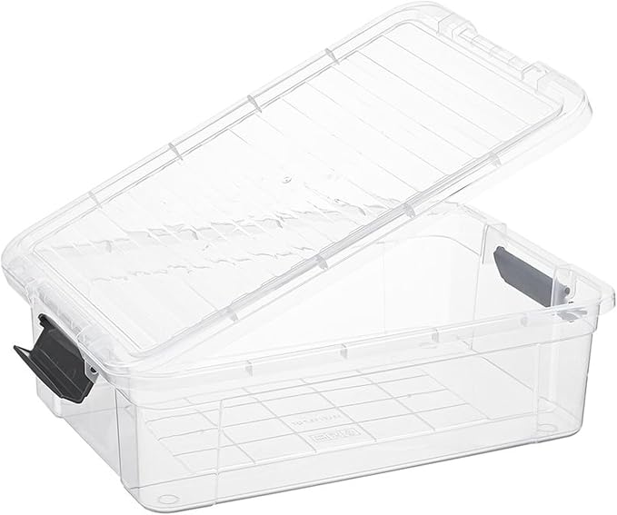 Superio Clear Storage Boxes with Lids, 16 Quart Plastic Container Bins for Organizing, Stackable Crates, BPA Free, Non Toxic, Odor Free, Organizers for Home, Office, School, and Dorm