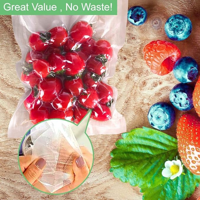O2frepak 200 Quart Size 8" x 12" 4mil Thick Vacuum Sealer Bags with BPA Free and Puncture Prevention,Vacuum Seal Freezer Bags,Great for Sous Vide Vaccume Sealer PreCut Bags
