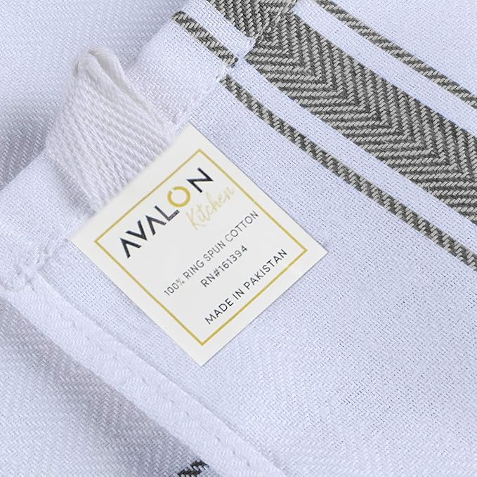Dish Towels Set (Value Pack of 15) Size 15x25 Inch, 100% Cotton Soft & Absorbent Linen Kitchen Towels, Tea Towels, Reusable Cleaning Cloths for Household Cleaning (Grey)