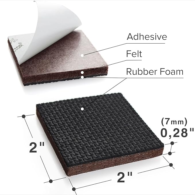 X-PROTECTOR Non Slip Furniture Pads – 24 pcs Premium Furniture Grippers 2"! Best SelfAdhesive Rubber Feet Furniture Feet – Ideal Non Skid Furniture Pad Floor Protectors – Keep Furniture in Place!