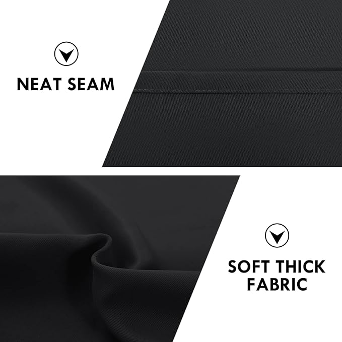 DWCN Black Blackout Curtains for Bedroom, 60 x 84 inches Long - Room Darkening Thermal Insulated Large Drapes, Set of 2 Rod Pocket Curtain Panels