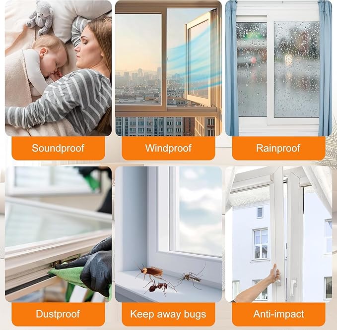 39.4FT Brush Weather Stripping, Neat Pile Self Adhesive Seal Strip for Windows and Door, Weatherstrip for Soundproofing, Windproof, Dustproof, Stronger Stickiness, 0.35'' Wide x 0.2'' Thick, Grey