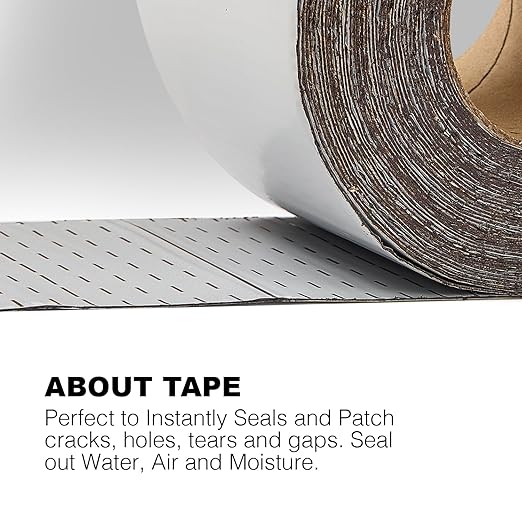 White RV Roof Sealant Tape, 2" x 10' Waterproof Repair Seal Tape – Extra Thick, UV-Resistant, Weatherproof Patch for Permanent Leak Sealing on RVs, Trailers, and Mobile Homes