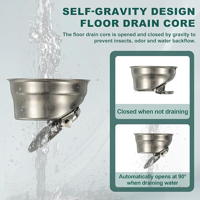 uxcell Rectangular Shower Drain, Brushed 304 Stainless Steel Odor-Proof Floor Drain Linear Shower Drain Hair Catcher for Bathroom Kitchen and Laundry Room(12 Inch, Gold)