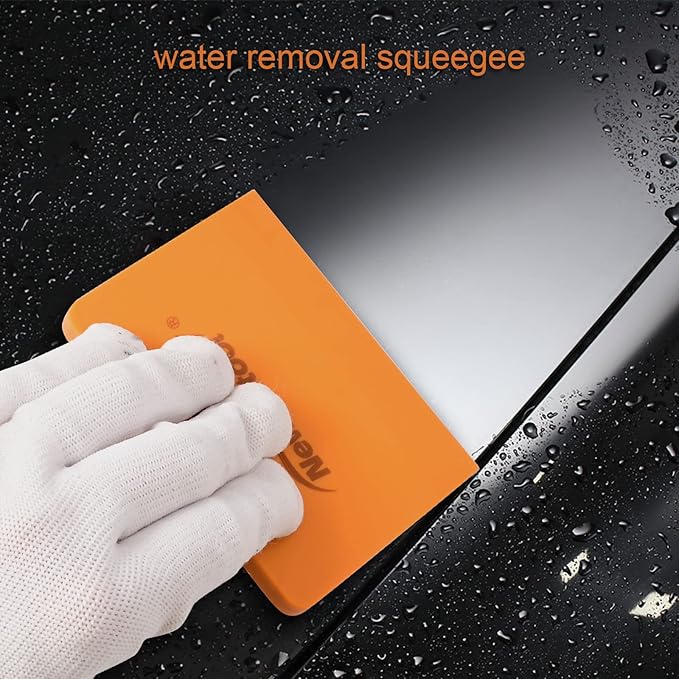 NEWISHTOOL Soft Silicone Small Squeegee for Vinyl, 2 PCS PPF Tools Window Tinting V-Blade Scraper for Window Film Application, Car Paint Protective Film Installation & Water Removal