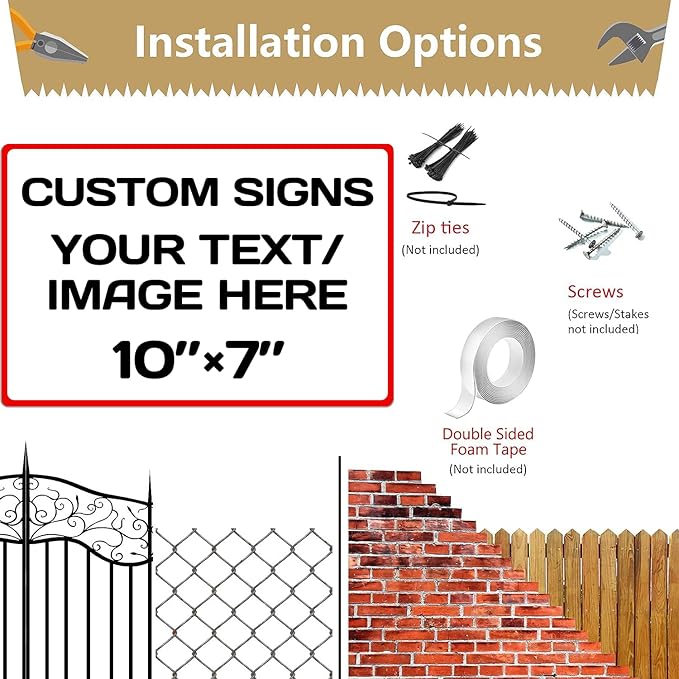 Aluminum Weatherproof Metal Sign - Multiple Sizes Custom Personalized Text and Picture, Traffic Regulation Horizontal Street, Hazard, Garden, Door, Customised Business
