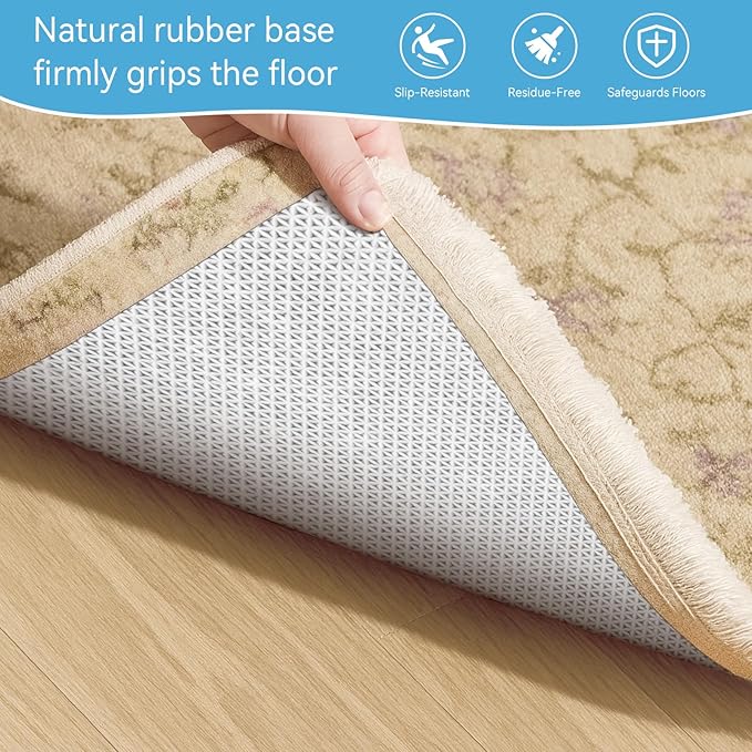 Warmstar 4x6 FT Non Slip Rug Pad,100% Waterproof Felt Rug Pad for Hardwood Floors,1/8” Thick Soft Carpet Pad with Natural Rubber Backing,Secure Grip & Floor Protection