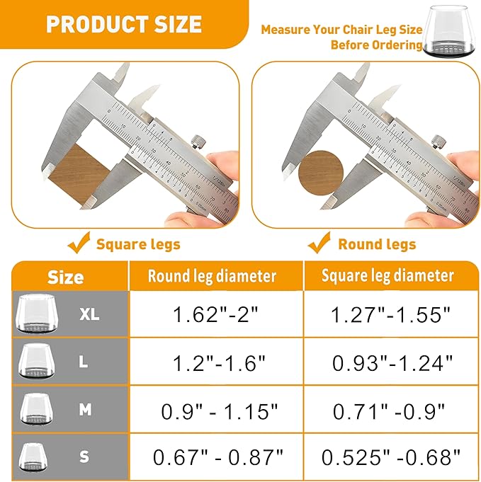 Furniture Sliders,24 PCS Chair Leg Sliders for Carpet, Furniture Movers Sliders, Carpet Chairs Furniture Glides, Floor Protectors, Carpet Moving Sliders Easily Move. (Clear, Fit:0.9-1.15")