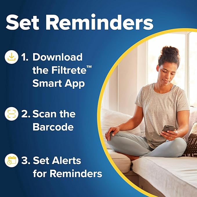 Filtrete 23.5x23.5x1 AC Furnace Air Filter, MERV 11, MPR 1000, Micro Allergen Defense, 3-Month Pleated 1-Inch Electrostatic Air Cleaning Filter, 6 Pack (Actual Size Pack 23.188x23.188x0.81 in)
