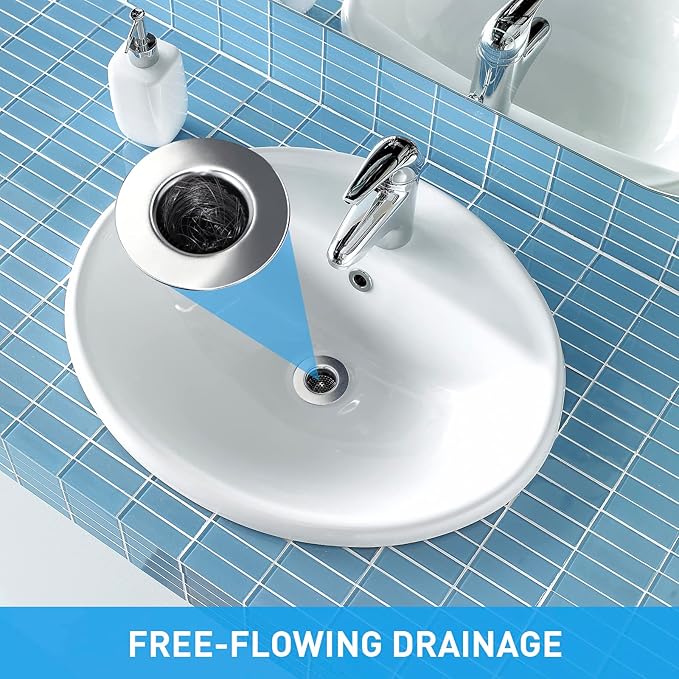 2PCS Bathroom Sink Drain Strainers, 1" Small Conical Premium Stainless Steel Porous Hair Catcher, Drainer Filter, Fit for 1.20"-1.60", Depth Than 1.60" Drain Hole