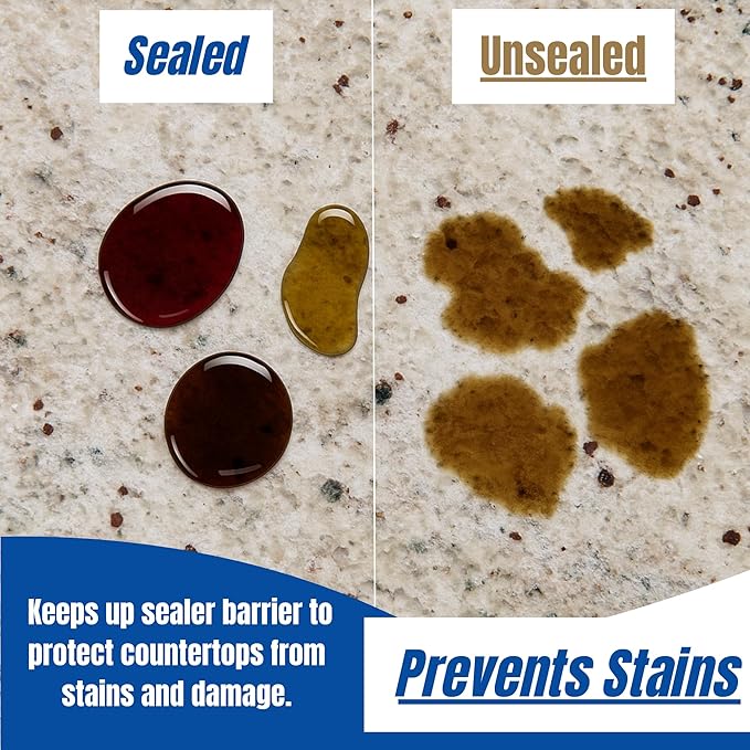 Black Diamond Stoneworks GRANITE PLUS! 2 in 1 Cleaner & Sealer for Granite, Marble, Travertine, Limestone, Ready to Use! (1-Quart/1-Gallon)