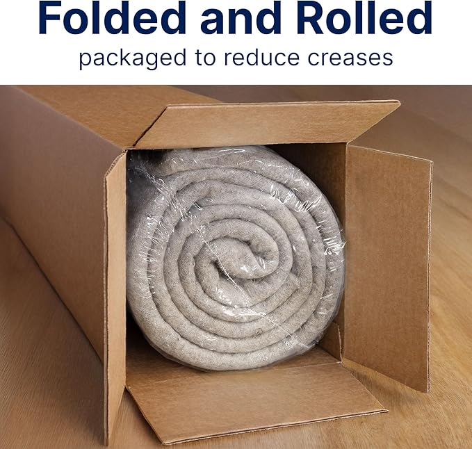 RUGPADUSA - Eco-Plush - 11'x14' - 1/4" Thick - 100% Felt - Premium Cushioned Rug Pad - Available in 3 Thicknesses, Many Custom Sizes