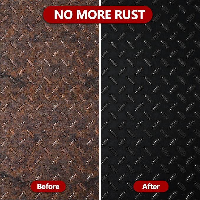 4-in-1 Rust Converter & Metal Primer, 34 Fl Oz Black Rust Inhibitor Paint for Metal, Automotive Rust Reformer, Industrial Grade Water Based, Heat Resistance & UV Resistant