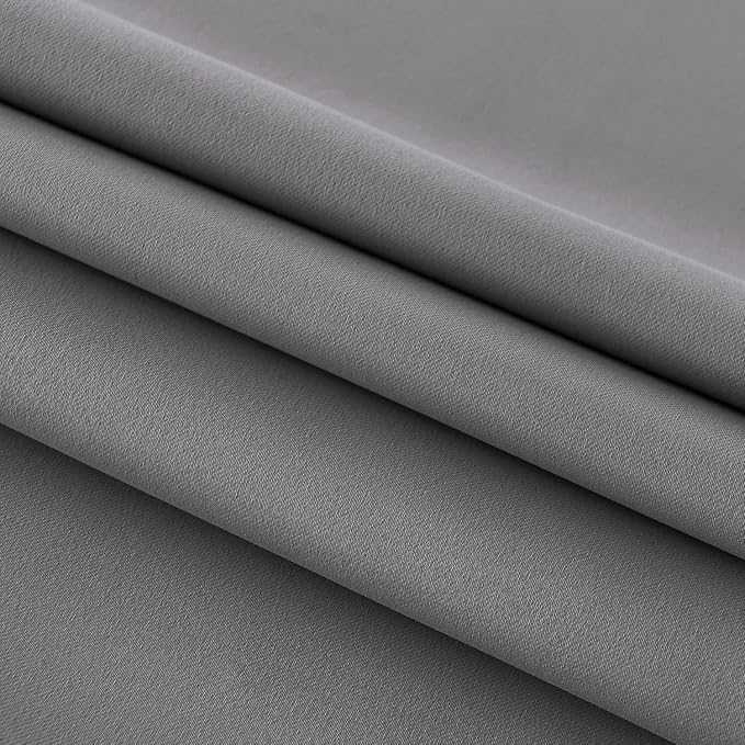 DWCN French Door Curtains – Rod Pocket Thermal Blackout Curtain for Doors with Glass Window, Kitchen and Patio Doors for Privacy, 54 X 80 Inches Long, 1 Curtain Panel with Tieback, Grey