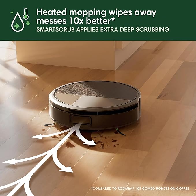 iRobot Roomba Max 705 Combo Robot Vacuum & Mop + AutoWash Dock – Extending Self-Cleaning Roller Mop, Retractable Mop Cover, Dual Brushes, Self-Empties, Heat-Washes & Dries, Avoids Obstacles, LiDAR