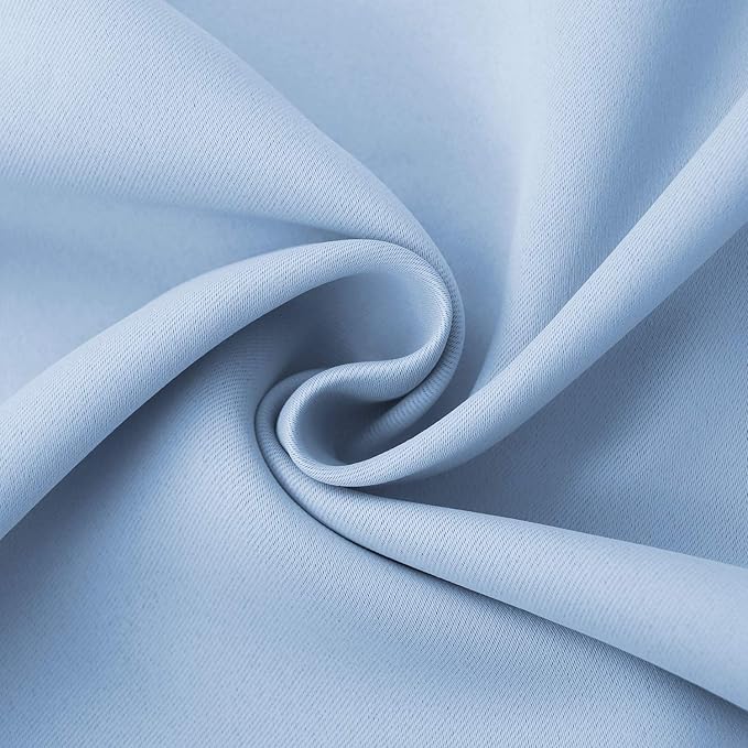 BGment Baby Blue Blackout Curtains 63 Inch Length for Kids Bedroom - Rod Pocket Thermal Insulated Drapes for Nursery Room Darkening Privacy, 52 x 63 Inch, 2 Panels