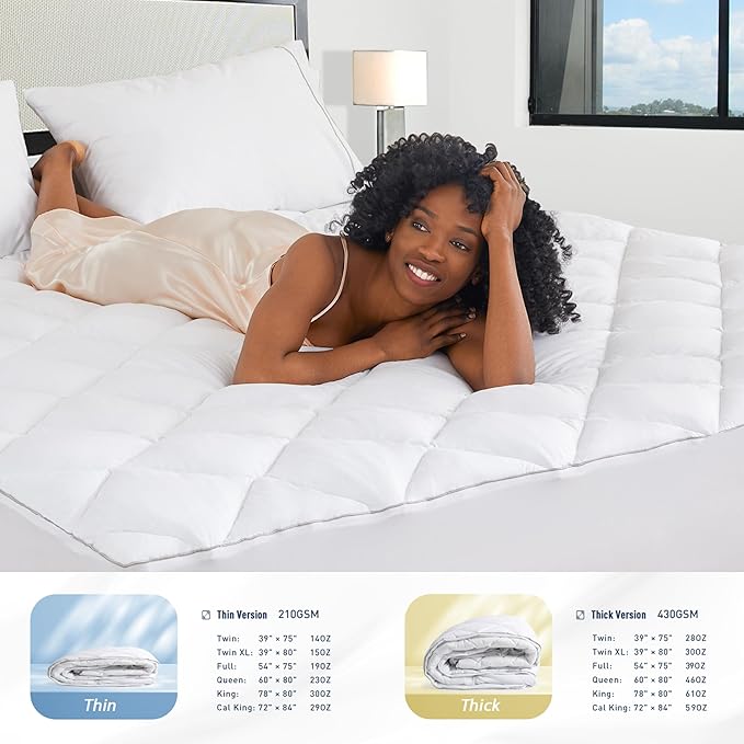 Sunflower Quilted Twin Mattress Protector, Mattress Pad Twin College Dorm, Cotton Mattress Cover Waterproof, 18-22" Extra Deep Pocket Thin Version, Hypoallergenic Soft Durable