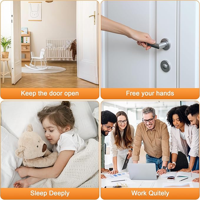 Crosize Magnetic Door Stoppers 2 Pack, Stainless Steel Door Catch for Wall and Floor Mounting, Door Holder Keep Door Open, No Drilling Door Stop with Adhesive Tapes, Silver