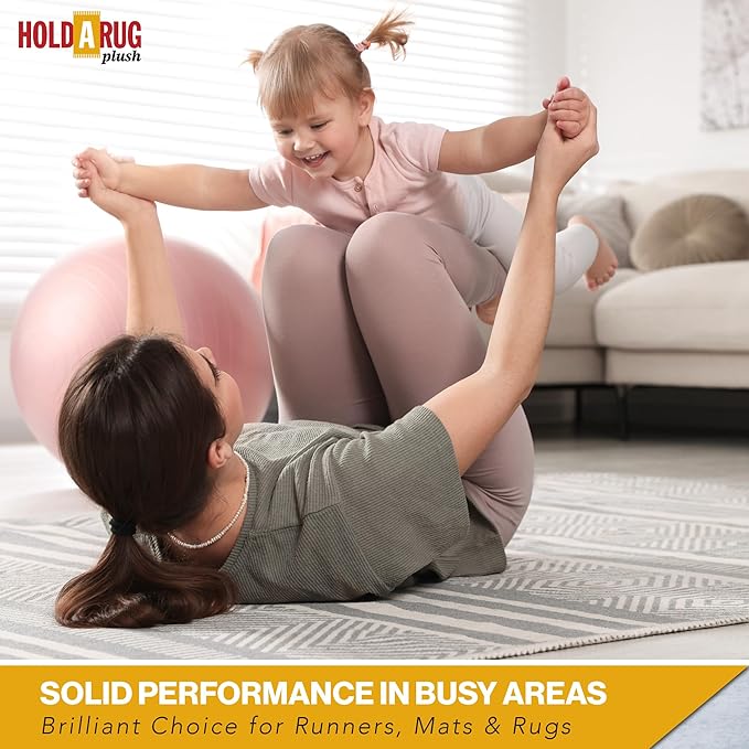 Hold-a-Rug Plush 2'6 x 8' Nonskid, Nonslip Rug Pad, Reversible Gripper, ¼ Thick, Safe for All Floors and Carpet, Keep Area Rugs Secure
