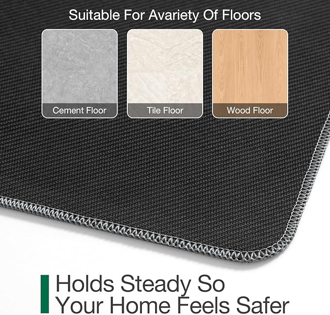 LUMI Ultra Thin Door Mat for Entryway,36"x59" Low Profile Non Slip Rubber Backing Indoor Doormat, Easy Clean Welcome Entrance Mat for Inside House, Patio,Light Grey