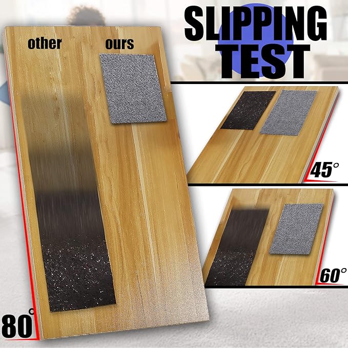 Non Slip Rug Pad Grippers - 8x11, 1/4" Thick, Felt + Rubber Double Layers Area Carpet Mat Tap, Provides Protection and Cushioning for Hardwood or Tile Floors