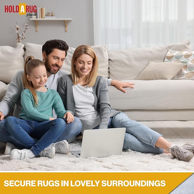 Hold-a-Rug Plush 3' x 12' Nonskid, Nonslip Rug Pad, Reversible Gripper, ¼ Thick, Safe for All Floors and Carpet, Keep Area Rugs Secure