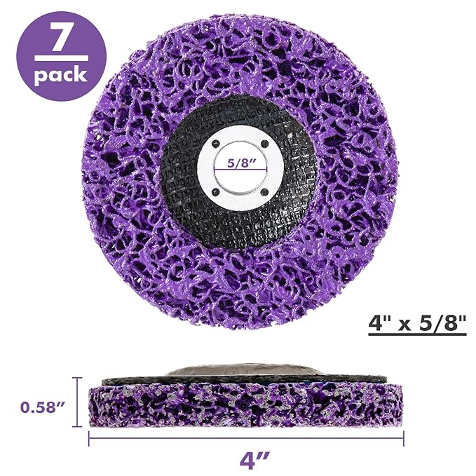 7 Pack Paint Eater Strip Disc Angle Grinder Rust Removal Disc Paint Stripper for Metal Paint Stripper Tool Rust Remover Angle Grinder Attachments Abrasive Wheels & Discs (4" x 5/8")