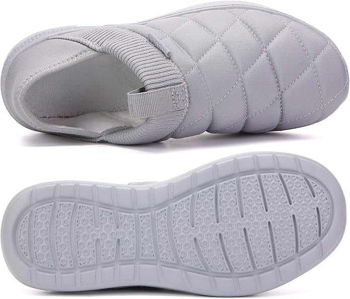 KUBUA Slippers for Men and Womens Indoor House Shoes Plush Slip on Outdoor Garden Loafers