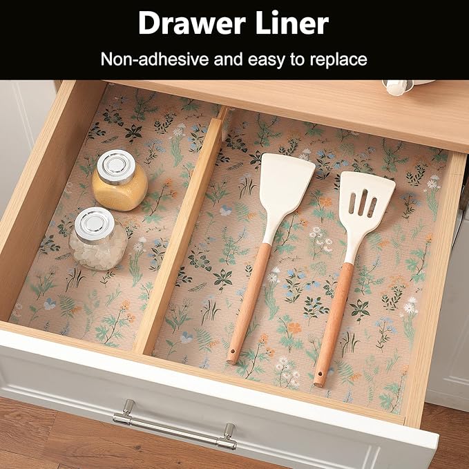 INNOLITES Shelf Liners for Kitchen Cabinets – Drawer Liner Waterproof & Oil-Proof, Non-Adhesive EVA Mat – Durable & Washable – for Shelves, Cupboard, Dresser 11.8" x 360"