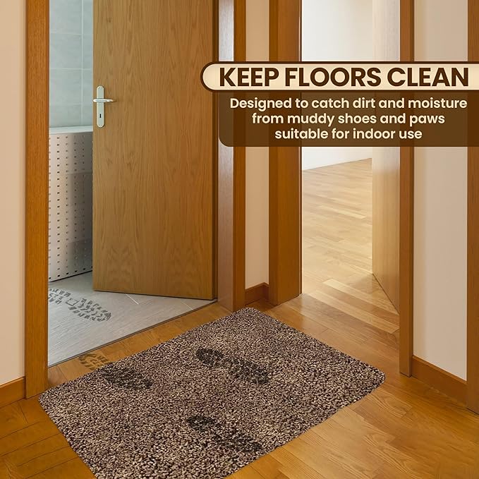 Premium Microfiber Indoor Door Mat – 32"x48" Washable Entry Mat, Non-Slip, Waterproof Backing, Super Absorbent, Low Profile Entryway Doormat for Indoor Entrance