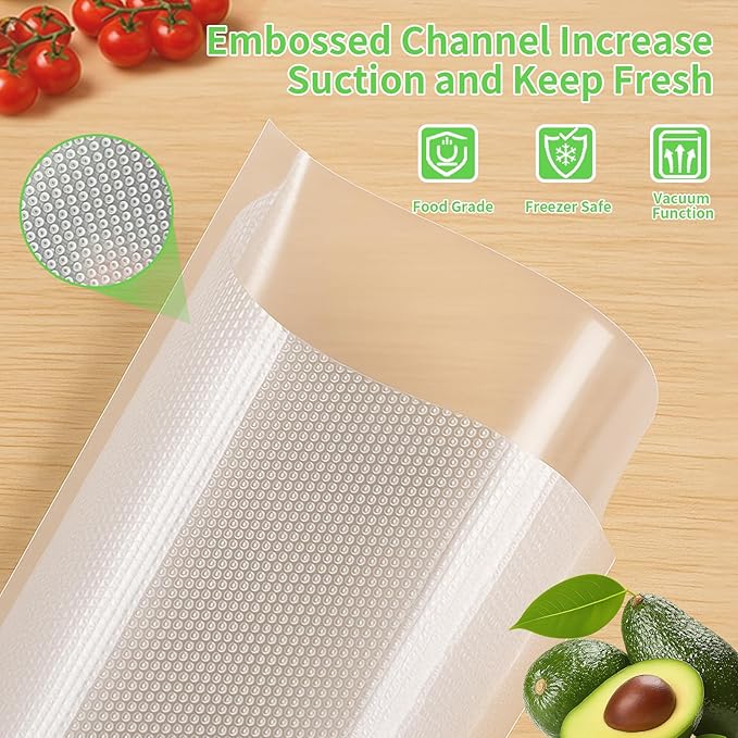 MakMeFre 2Pack (Total 100Feet) 11x50 Vacuum Sealer Bags Rolls with BPA Free,Heavy Duty Vacuum Food Sealer Storage Bags Rolls,Cut to Size Roll,Great for Sous Vide