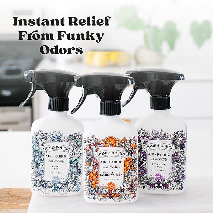 Home-Pourri Air + Fabric Multi-Purpose Odor Freshener Spray, Bamboo Rain, 11 Fl Oz - Jasmine, Bamboo and Fresh Grass