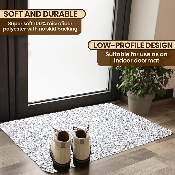 Premium Microfiber Indoor Door Mat – 36"x60" Washable Entry Mat, Non-Slip, Waterproof Backing, Super Absorbent, Low Profile Entryway Doormat for Indoor Entrance