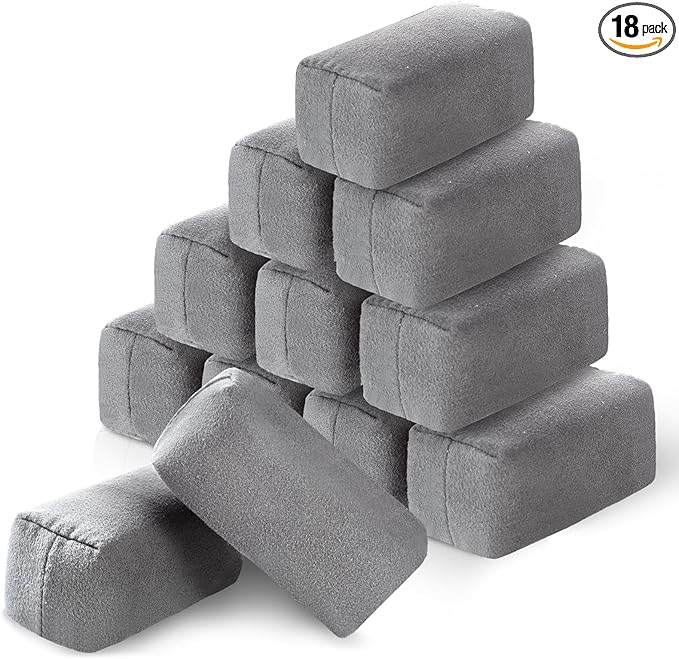 Riakrum 18 Pack Microfiber Applicator Pads Suede Car Detailing Sponge Ceramic Coating Applicator Pads Coating Sponge for Cars Graphene Metal Plastic Trim Ceramic Spray Applying Wax