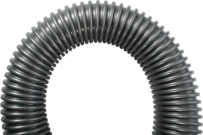 Cen-Tec Systems 10 Ft. Premium Shop Vacuum Extension Hose with 2 tank adapters and 1.25" curved end,120"L x 1.25"W, Silver