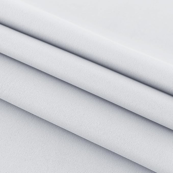 DWCN French Door Curtains – Rod Pocket Thermal Curtain for Doors with Glass Window, Kitchen and Patio Doors for Privacy, 36 X 80 Inches Long, 1 Curtain Panel with Tieback, Greyish White