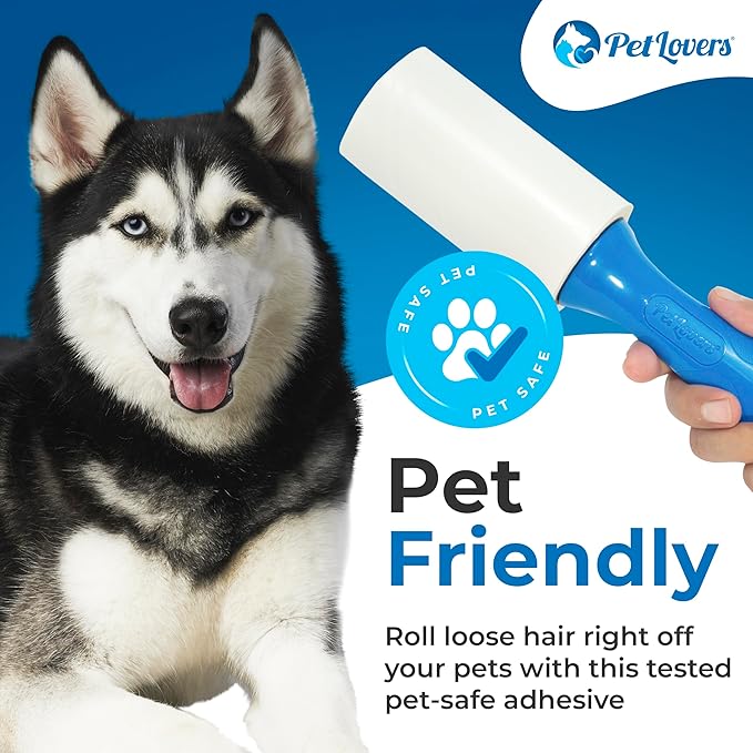 PetLovers Extra Sticky Lint Roller Mega Value Set 600 Sheets for Pet Hair Removal, Dog and Cat Lint Remover 6 Pack