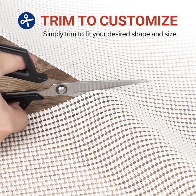 Non-Slip Rug Pad Gripper 9x13 Feet, Anti Skid Mat for Under Area Rugs, Keeps Rugs in Position and Safe, Thick Cushioned Carpet Pad for Hardwood Floors Protection