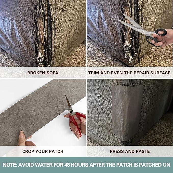 Velvet Repair Patch - Self-Adhesive Flannel Fabric Patch in Multi Colors for Sofas, Car Seats, Handbags, Jacket Holes and Tears