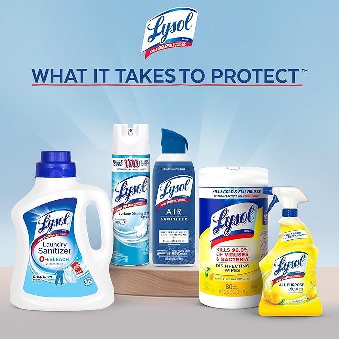 Lysol All Purpose Cleaner Spray, Multi-Purpose Disinfecting Spray, Kitchen & Bathroom Cleaner, Lemon Breeze Scent, 32 Fl Oz