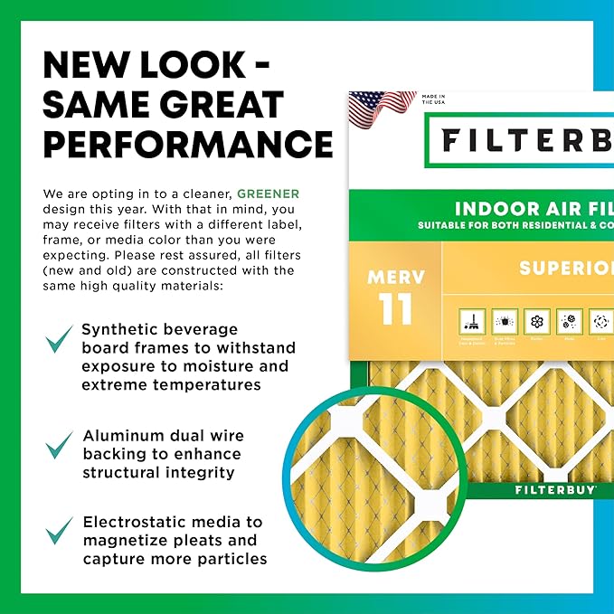 Filterbuy 20x20x4 Air Filter MERV 11 (MPR 1200) Allergen Defense Replacement (4-Pack), Electrostatic Pleated HVAC AC Furnace Filters, Made in USA (Actual Size: 19.50 x 19.50 x 3.63)