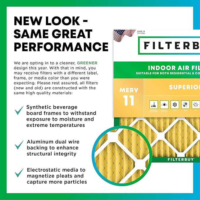 Filterbuy 20x24x4 Air Filter MERV 11 (MPR 1200) Allergen Defense Replacement (4-Pack), Electrostatic Pleated HVAC AC Furnace Filters, Made in USA (Actual Size: 19.38 x 23.38 x 3.63)