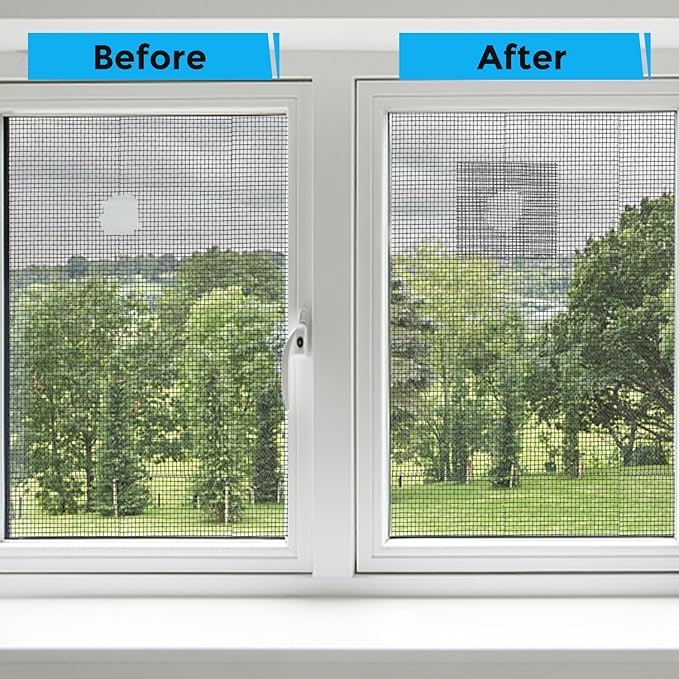 Black Window Screen Repair Tape, 2IN X 35FT (420IN) Screen Repair Kit for Windows or Doors, Strong Adhesive Patch Kit Fiberglass Mesh Tape