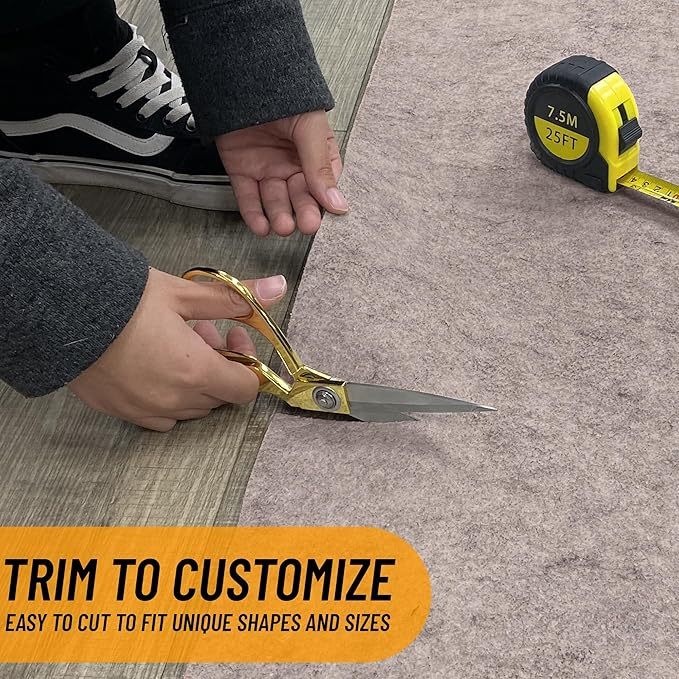 Ottomanson 3' x 4' Non-Slip Rug Pad Gripper 1/4 Inch Thick Dual Surface Felt + Rubber Gripper - Safe for All Floors, Brown