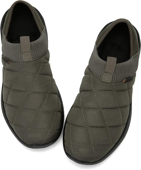 KUBUA Slippers for Men and Womens Indoor House Shoes Plush Slip on Outdoor Garden Loafers