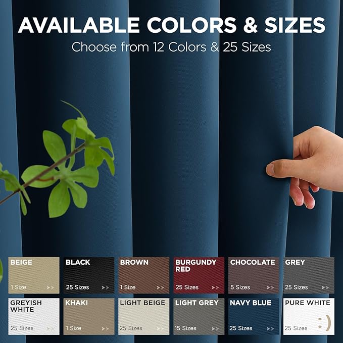 Joydeco Blackout Patio Sliding Door Curtains 84 Inches Long, Grommet Privacy Room Divider Curtains, Extra Wide Thermal Blackout Drapes for Bedroom Living Room (Navy Blue, 70Wx84L, 1 Panel)