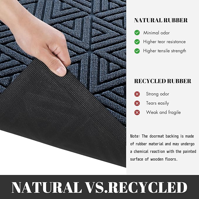 Yimobra Extra Large Door Mat 60x32, All-Weather Waterproof Non-Slip Welcome Matt Outdoor, Heavy Duty Non Slip Doormat for Entryway for Patio and Garage Indoor, Easy Clean, Blue